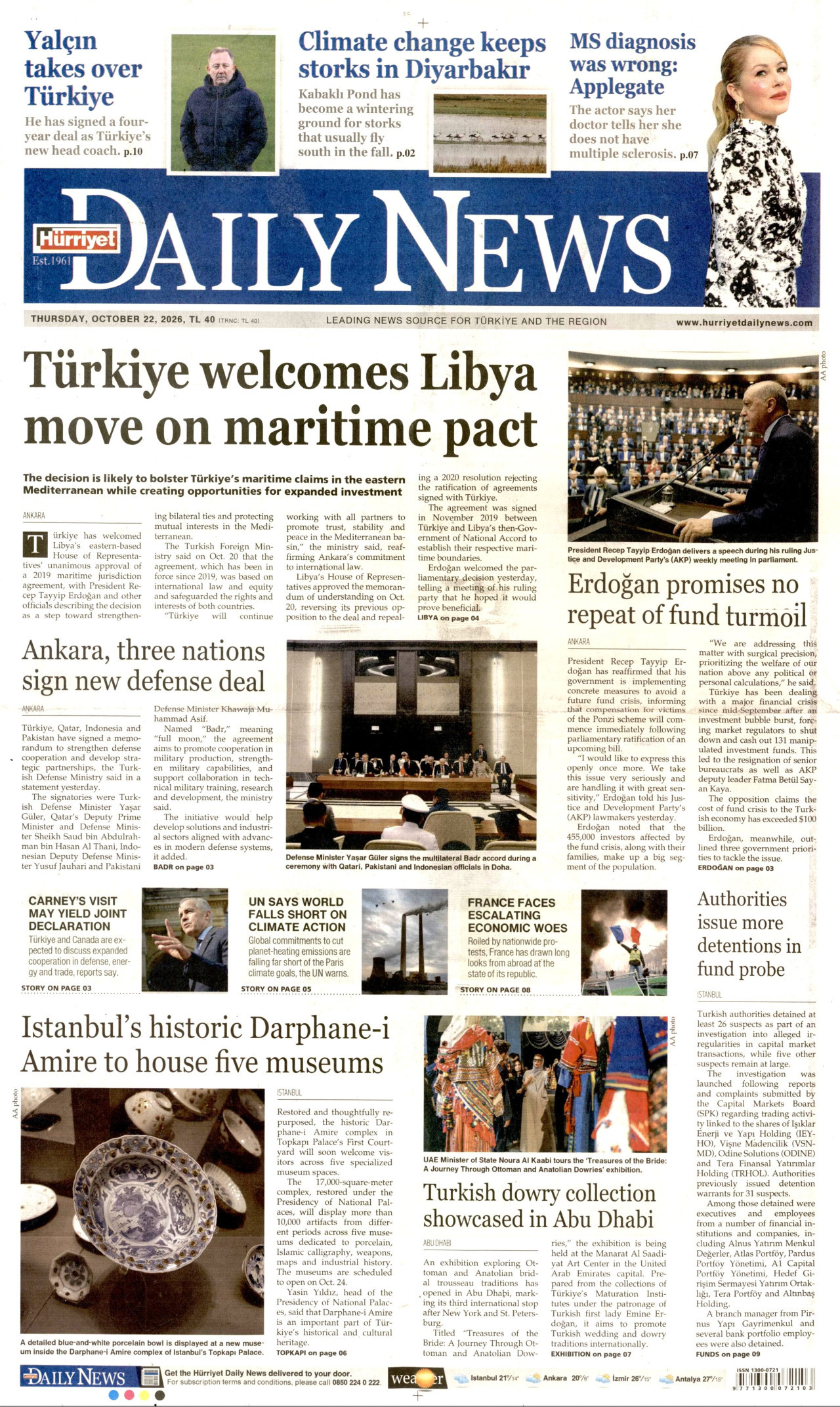 Hürriyet Daily News Gazetesi gazetesi manşeti