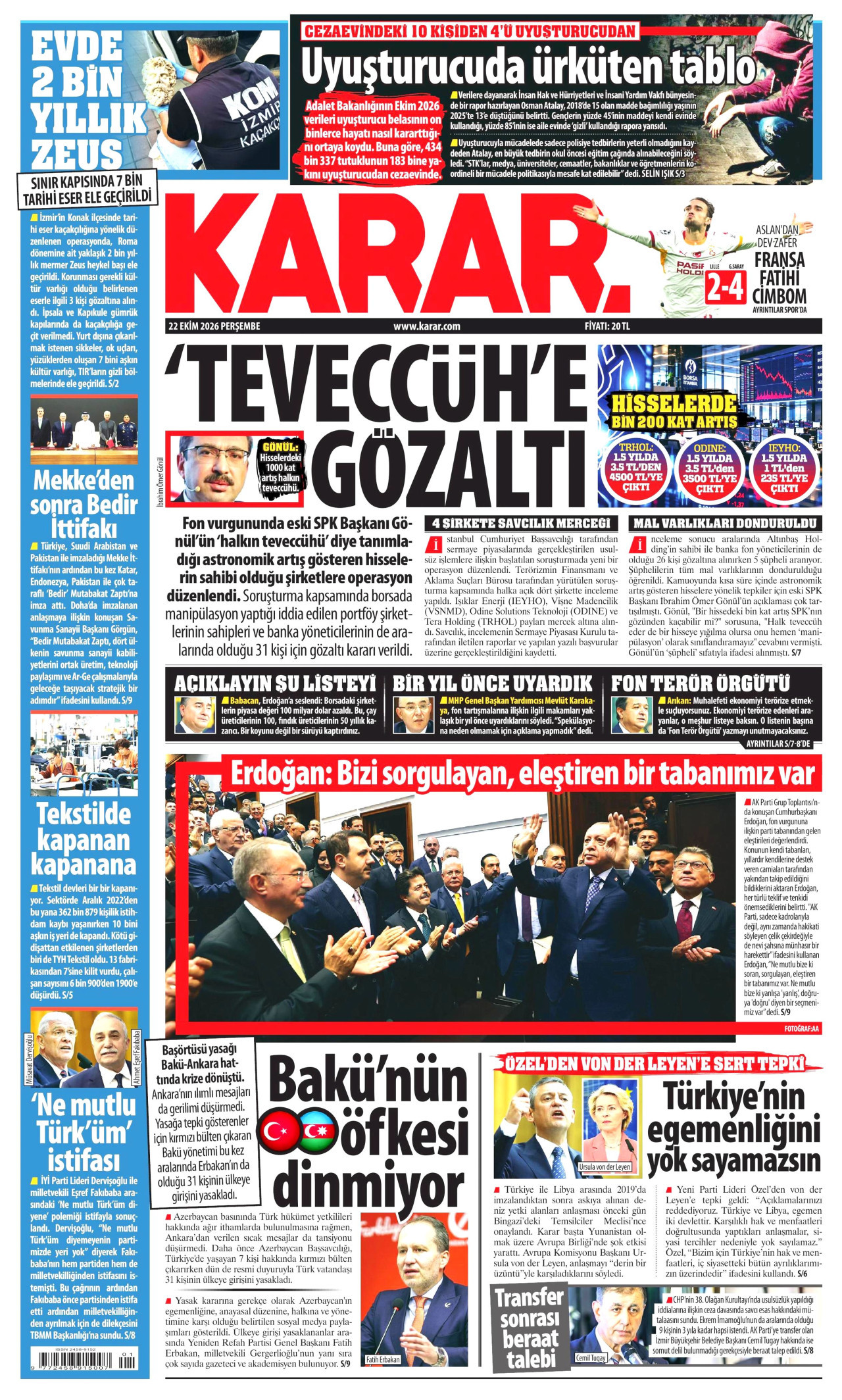 Karar Gazetesi gazetesi manşeti