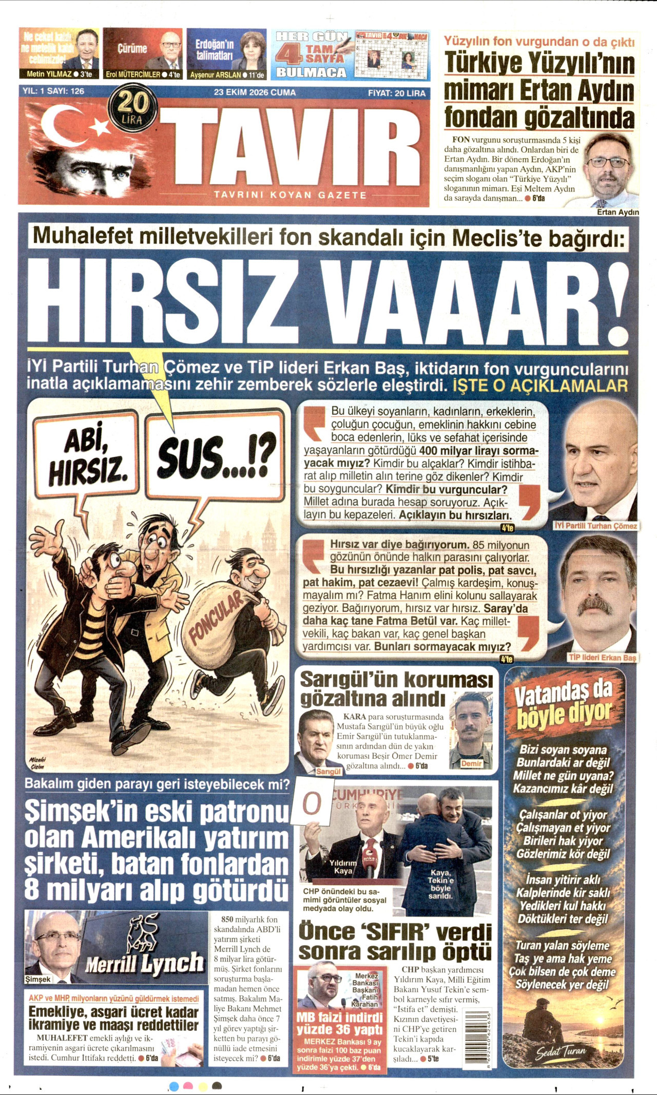 Tavır Gazetesi Gazetesi gazetesi manşeti